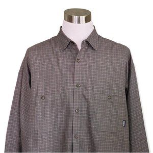 Patagonia Men's Organic Cotton Green Plaid Flannel Shirt XXL Long Slv Button Up